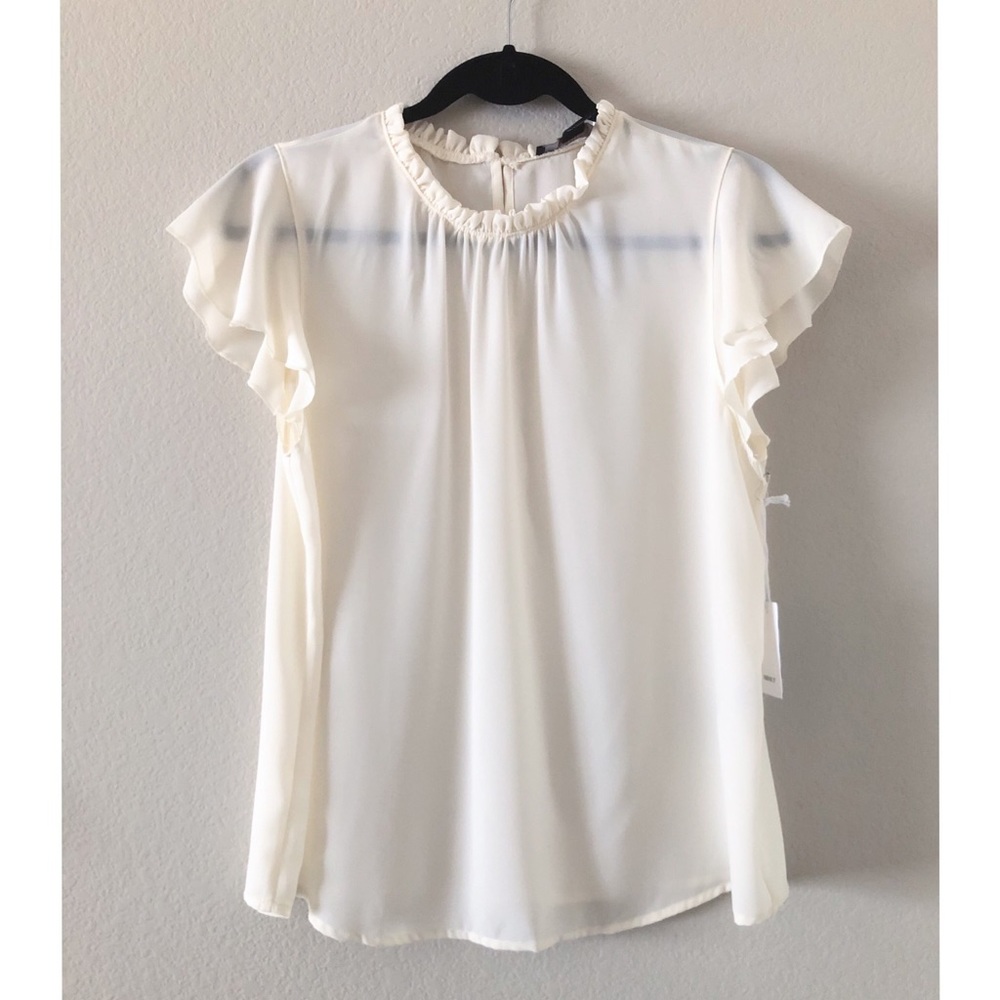 Forever 21 Ruffle Cream Top